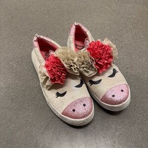 Sam Edelman Girls Unicorn Glitter Shoes - Pink and Cream US 2